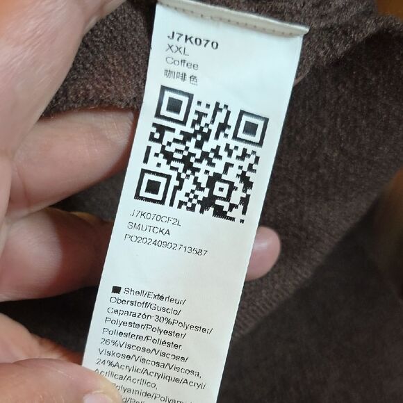 Women's V-Neck Cardigan Sweater - Brown SIZE XXL - Picture 5 of 6